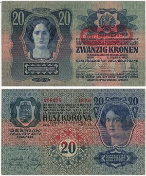 R0636 Austria Hungary Deutschosterreich 20 Korona 1913 -> Make Offer