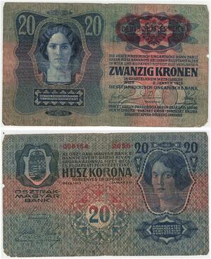 R0640 Austria Hungary Deutschosterreich 20 Korona 1913 -> Make Offer