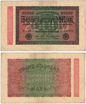 R0649 Germany Banknote Inflation 20000 Mark 1923 AU -> Make Offer