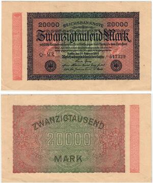 R0651 Germany Banknote Inflation 20000 Mark 1923 UNC -> Make Offer