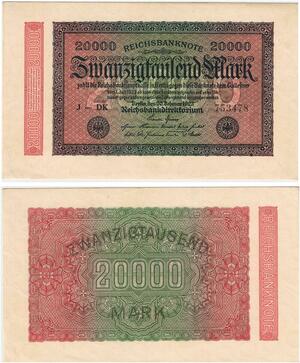 R0654 Germany Banknote Inflation 20000 Mark 1923 UNC -> Make Offer