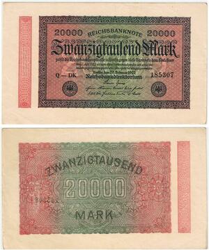 R0655 Germany Banknote Inflation 20000 Mark 1923 UNC -> Make Offer