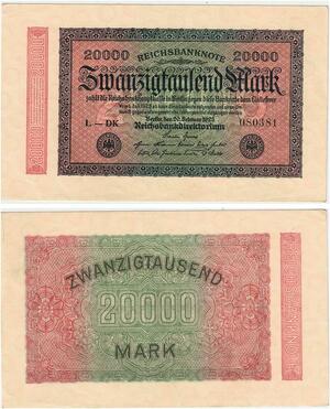 R0656 Germany Banknote Inflation 20000 Mark 1923 UNC -> Make Offer