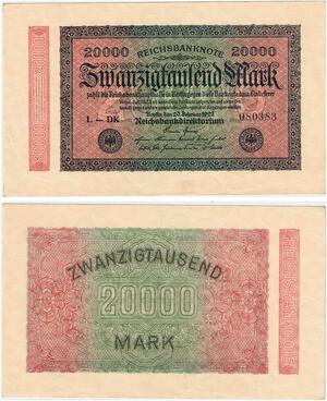 R0657 Germany Banknote Inflation 20000 Mark 1923 UNC-> Make Offer