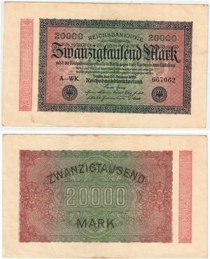 R0658 Germany Banknote Inflation 20000 Mark 1923 AU -> Make Offer