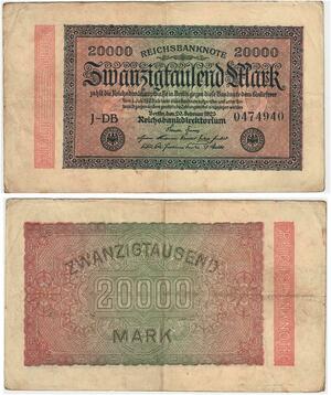 R0666 Germany Banknote Inflation 20000 Mark 1923 -> Make Offer