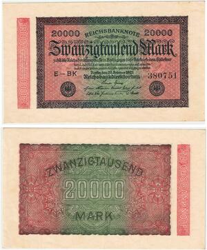R0670 Germany Banknote Inflation 20000 Mark 1923 UNC -> Make Offer