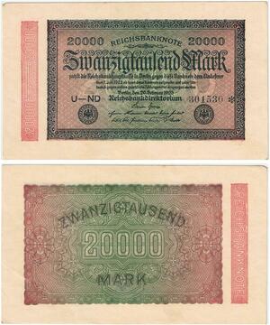 R0672 Germany Banknote Inflation 20000 Mark 1923 UNC -> Make Offer