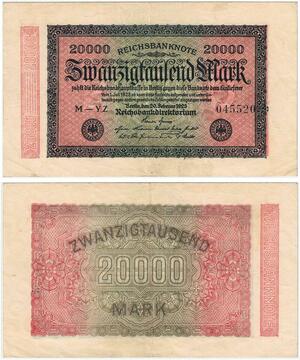 R0675 Germany Banknote Inflation 20000 Mark 1923 AU- -> Make Offer