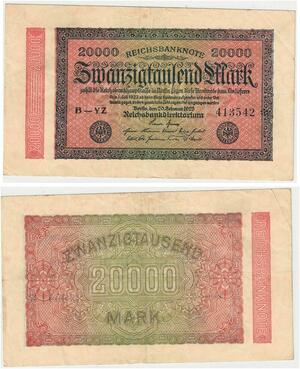 R0679 Germany Banknote Inflation 20000 Mark 1923 AU -> Make Offer