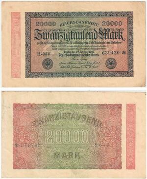 R0680 Germany Banknote Inflation 20000 Mark 1923 -> Make Offer