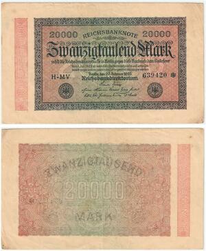 R0681 Germany Banknote Inflation 20000 Mark 1923 -> Make Offer
