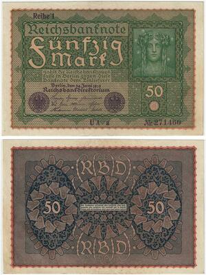 R0682 Germany Banknote 50 Mark 1919 Reihe 1 UNC-> Make Offer