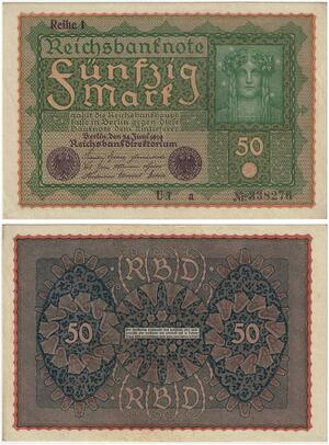 R0685 Germany Banknote 50 Mark 1919 Reihe 1 UNC -> Make Offer