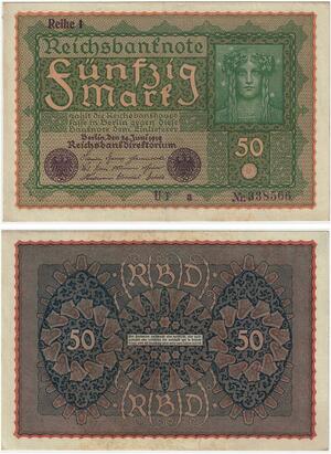 R0686 Germany Banknote 50 Mark 1919 Reihe 1 UNC -> Make Offer