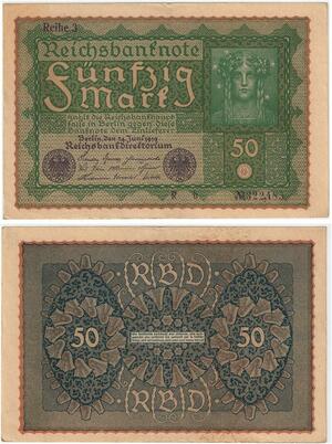 R0694 Germany Banknote 50 Mark 1919 Reihe 3 UNC -> Make Offer