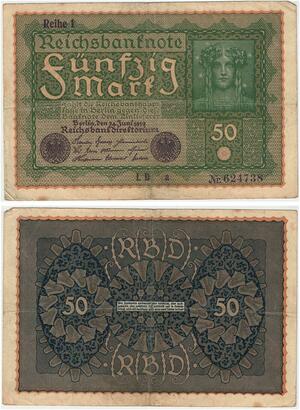 R0699 Germany Banknote 50 Mark 1919 Reihe 1 -> Make Offer