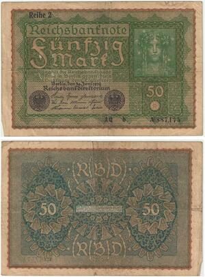 R0702 Germany Banknote 50 Mark 1919 Reihe 2 -> Make Offer