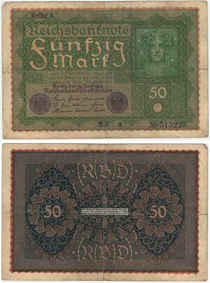 R0707 Germany Banknote 50 Mark 1919 Reihe 1 -> Make Offer