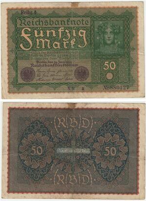 R0708 Germany Banknote 50 Mark 1919 Reihe 1 -> Make Offer