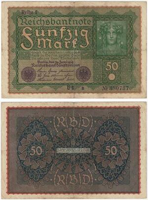 R0709 Germany Banknote 50 Mark 1919 Reihe 1 -> Make Offer