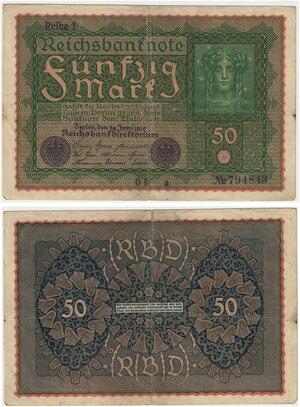 R0710 Germany Banknote 50 Mark 1919 Reihe 1 -> Make Offer