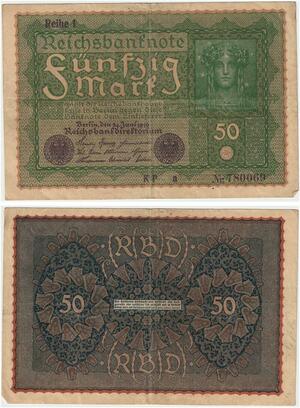 R0712 Germany Banknote 50 Mark 1919 Reihe 1 -> Make Offer