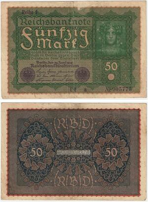 R0713 Germany Banknote 50 Mark 1919 Reihe 1 -> Make Offer