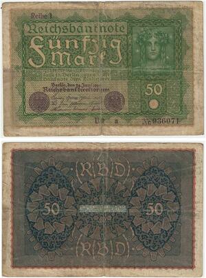 R0714 Germany Banknote 50 Mark 1919 Reihe 1 -> Make Offer