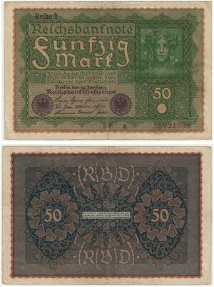 R0715 Germany Banknote 50 Mark 1919 Reihe 1 -> Make Offer