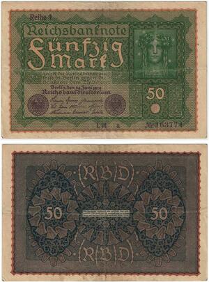 R0717 Germany Banknote 50 Mark 1919 Reihe 1 -> Make Offer