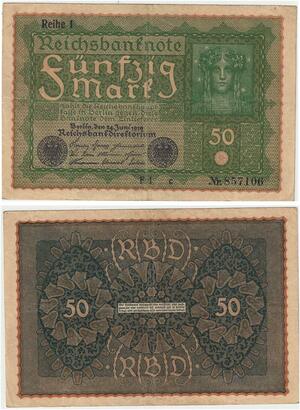 R0720 Germany Banknote 50 Mark 1919 Reihe 1 -> Make Offer