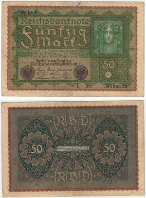 R0722 Germany Banknote 50 Mark 1919 Reihe 2 -> Make Offer