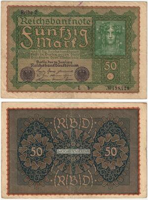 R0723 Germany Banknote 50 Mark 1919 Reihe 1 -> Make Offer