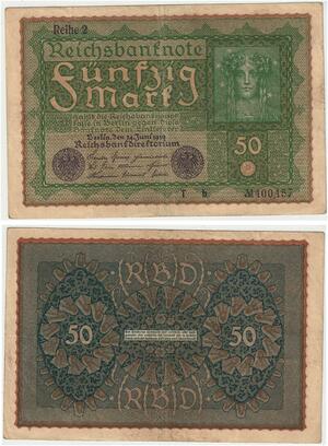 R0724 Germany Banknote 50 Mark 1919 Reihe 2 -> Make Offer