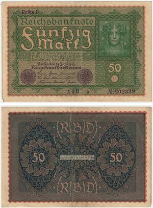 R0725 Germany Banknote 50 Mark 1919 Reihe 1 -> Make Offer