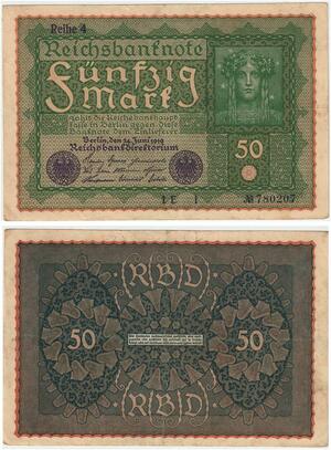 R0728 Germany Banknote 50 Mark 1919 Reihe 4 -> Make Offer