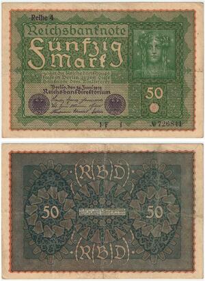R0729 Germany Banknote 50 Mark 1919 Reihe 4 -> Make Offer