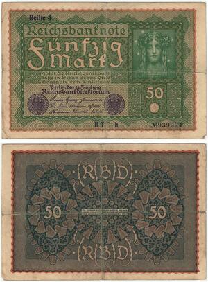 R0730 Germany Banknote 50 Mark 1919 Reihe 4 -> Make Offer