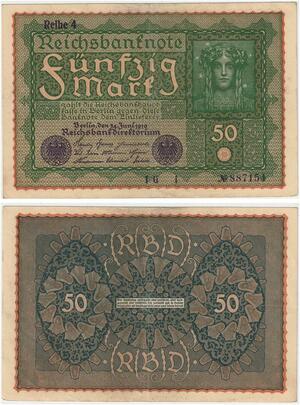 R0731 Germany Banknote 50 Mark 1919 Reihe 4 -> Make Offer