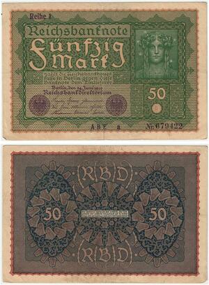 R0735 Germany Banknote 50 Mark 1919 Reihe 1 -> Make Offer