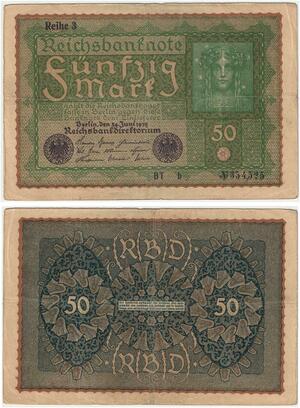 R0739 Germany Banknote 50 Mark 1919 Reihe 3 -> Make Offer