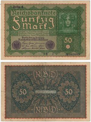 R0744 Germany Banknote 50 Mark 1919 Reihe 4 -> Make Offer