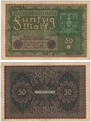 R0748 Germany Banknote 50 Mark 1919 Reihe 1-> Make Offer