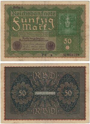 R0749 Germany Banknote 50 Mark 1919 Reihe 1 -> Make Offer