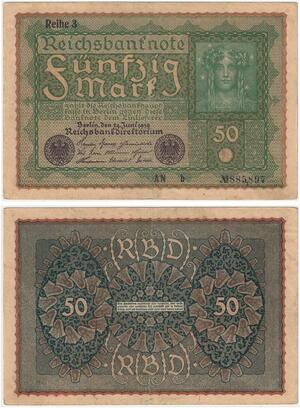 R0750 Germany Banknote 50 Mark 1919 Reihe 3 -> Make Offer