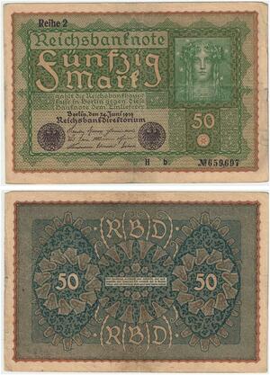 R0751 Germany Banknote 50 Mark 1919 Reihe 2 -> Make Offer