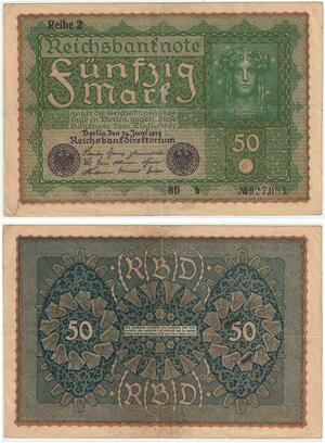 R0752 Germany Banknote 50 Mark 1919 Reihe 2 -> Make Offer