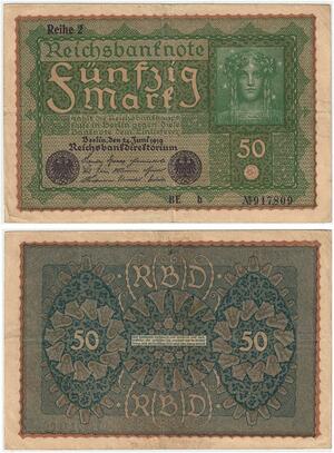 R0753 Germany Banknote 50 Mark 1919 Reihe 2 -> Make Offer