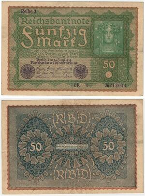 R0757 Germany Banknote 50 Mark 1919 Reihe 3 -> Make Offer